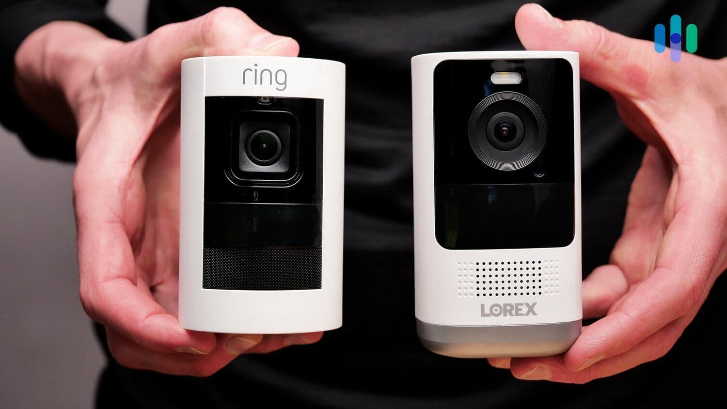 Side-by-side view of Reolink and Lorex cameras Side-by-side view of Ring and Lorex cameras