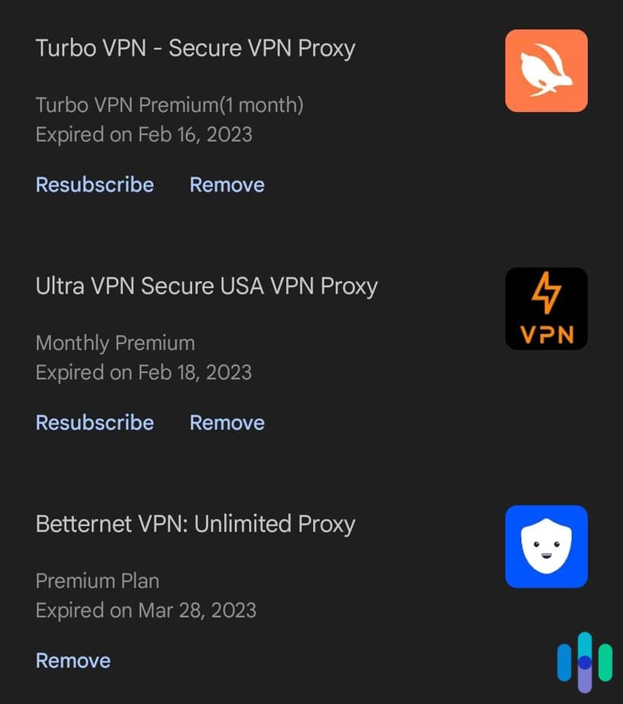 A few of the Android free trials we tested A few of the Android free trials we tested