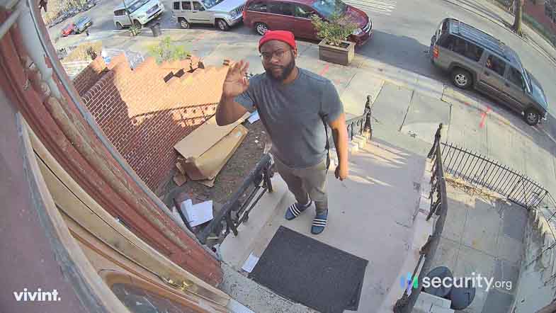 Our Editor Testing Camera Placement and Video Quality of the Vivint Outdoor Cam Pro Our Editor Testing Camera Placement and Video Quality of the Vivint Outdoor Cam Pro