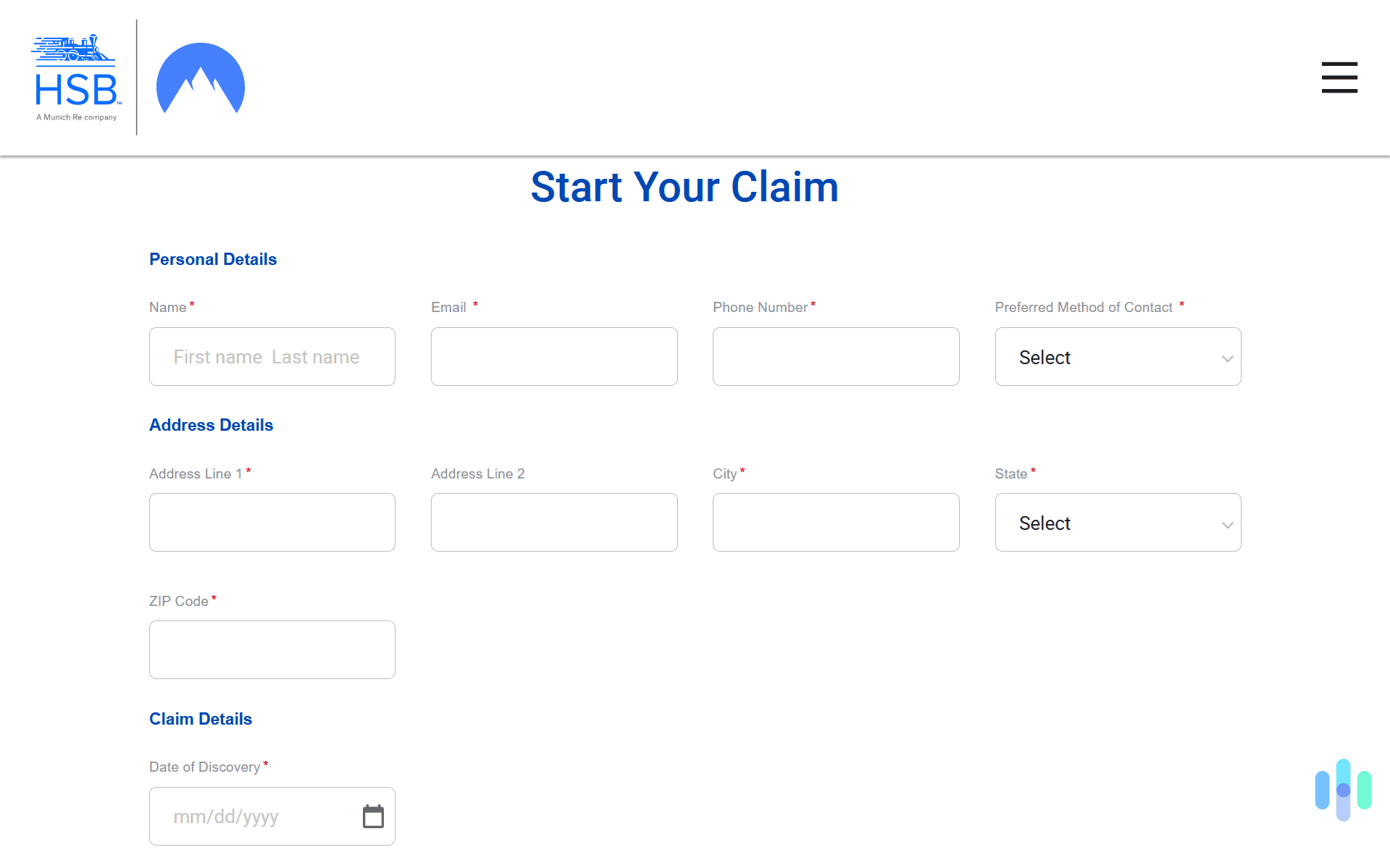 When submitting a claim through Coveron, they direct us to the HSB claim form. When submitting a claim through Coveron, they direct us to the HSB claim form.
