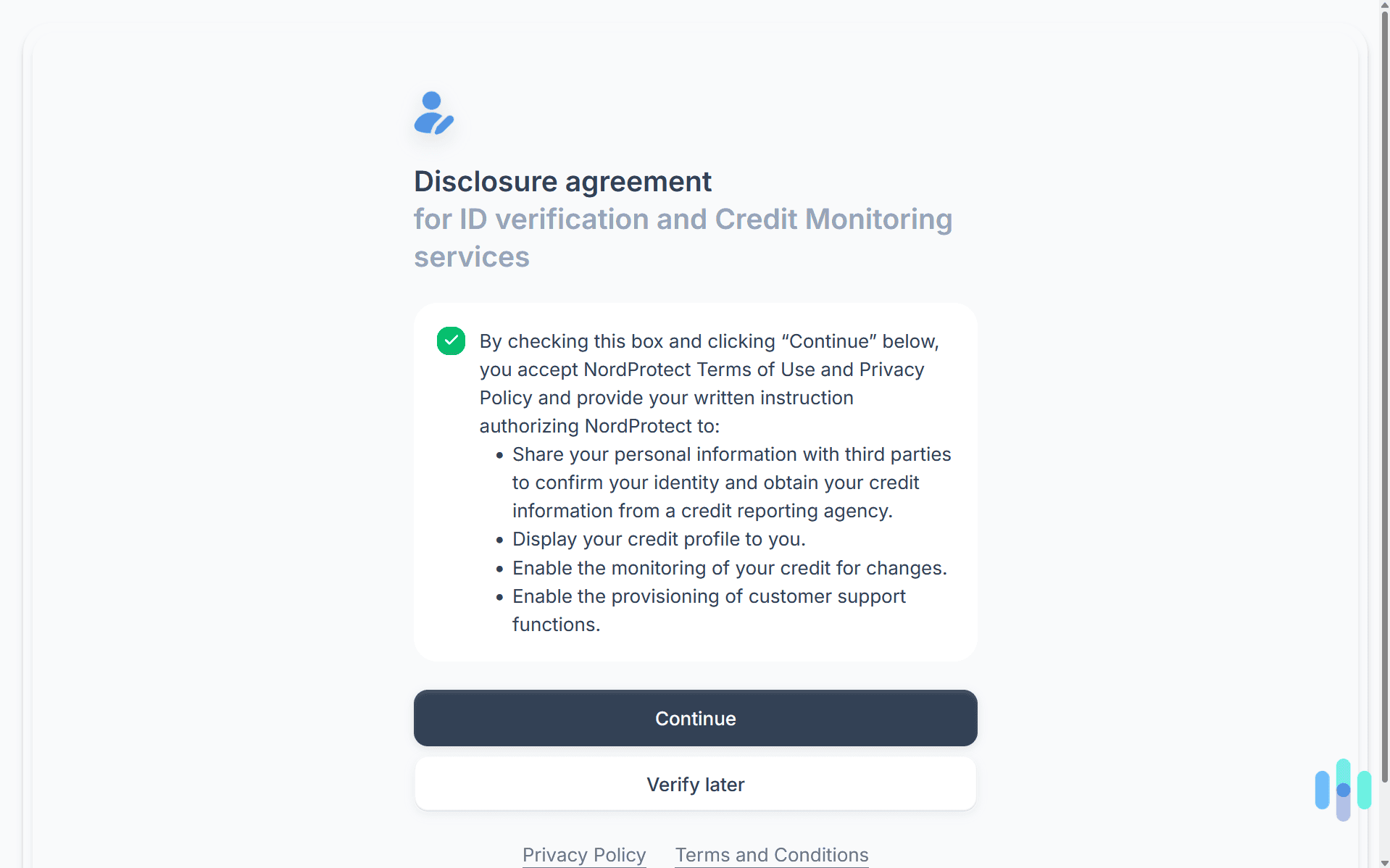 After signing up for Coveron, we had to agree to their terms of service. After signing up for Coveron, we had to agree to their terms of service.