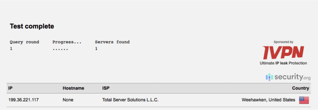 DNS Leak Test Results DNS Leak Test Results