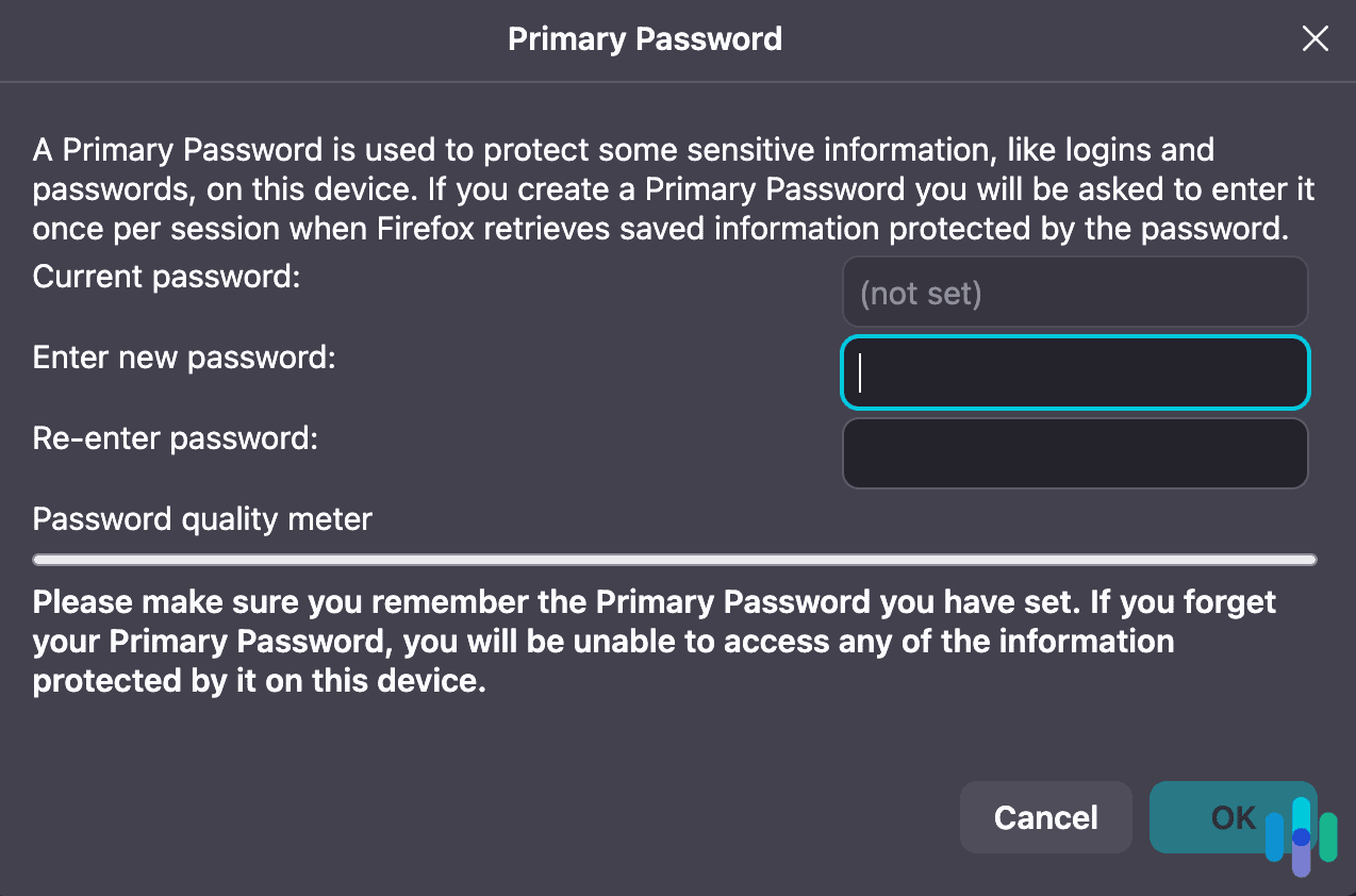 Firefox’s Primary Password feature makes it a more secure option than other browser password managers Firefox’s Primary Password feature makes it a more secure option than other browser password managers.