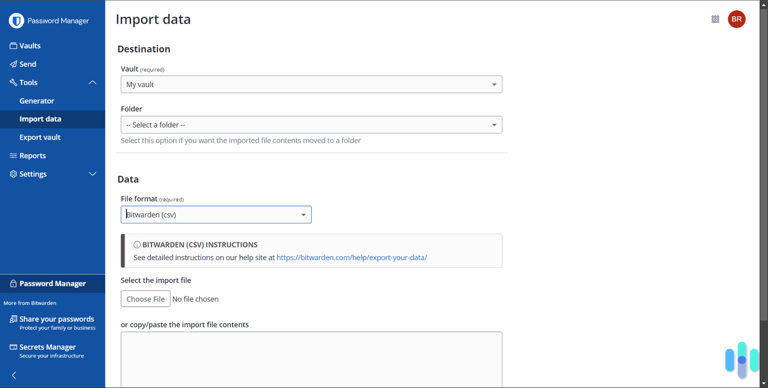 Importing our passwords into our Bitwarden vault took no more than five minutes. Importing our passwords into our Bitwarden vault took no more than five minutes.