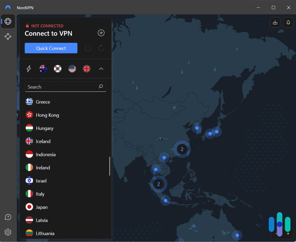 NordVPN and its location in and around China NordVPN and its location in and around China