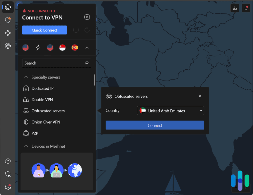 NordVPN obfuscated server in the United Arab Emirates NordVPN obfuscated server in the United Arab Emirates