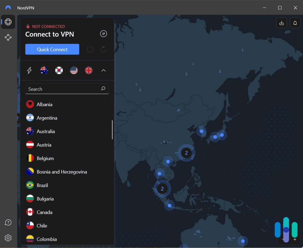 NordVPN Windows app we used for virtual router NordVPN Windows app we used for virtual router
