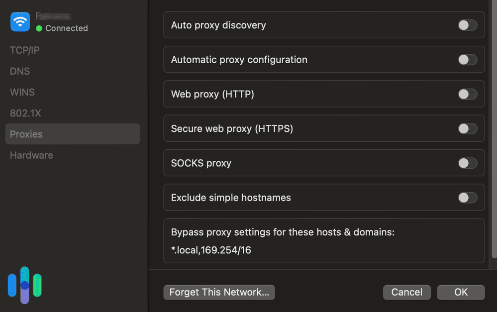 Proxy Settings on a Mac Proxy Settings on a Mac
