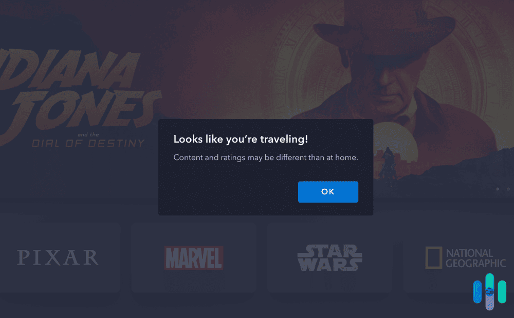 Travel popup on Disney+ while using a VPN Travel popup on Disney+ while using a VPN