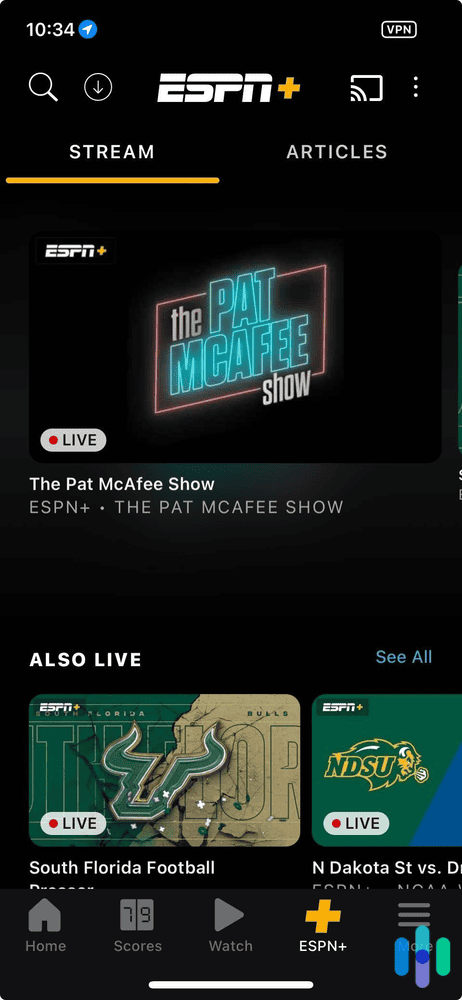 Using ESPN+ with a VPN Testing the ESPN+ mobile app with a VPN
