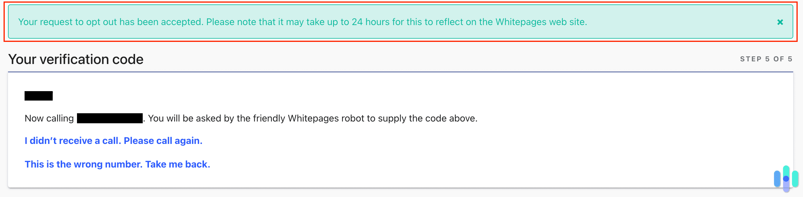 Whitepages opt out confirmation Whitepages opt out confirmation