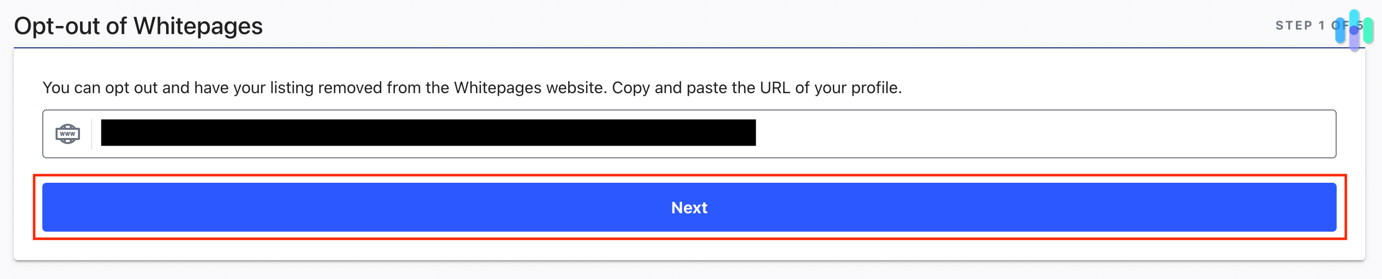 Whitepages opt out form Whitepages opt out form